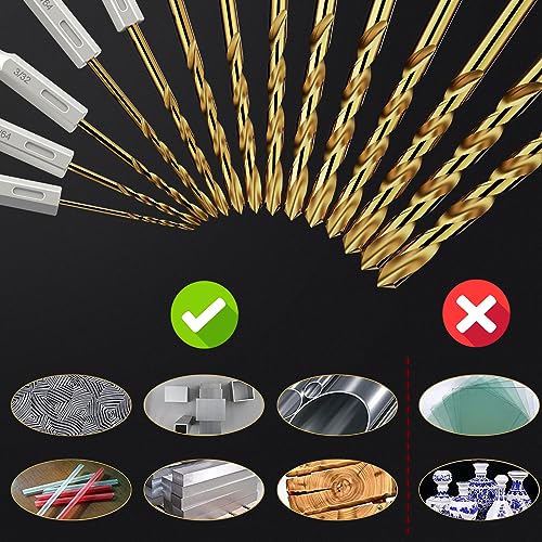 30Pcs(1/16" - 1/2") Hex Shank Titanium Twist Drill Bit Set - size: 1/16" - 1/2" - 30pcs HSS