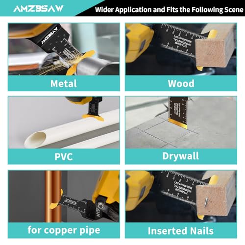 AMZBSAW 22PCS Titanium Oscillating Saw Blades, Multitool Blades for Metal - style: A-22 PCS