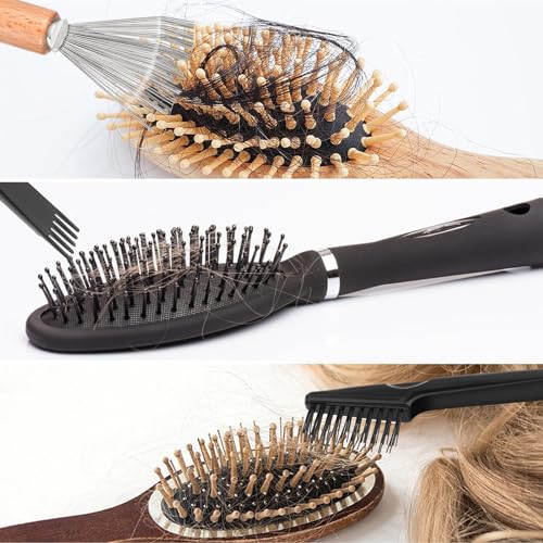2 Pcs Hair Brush Cleaning Tool Mini Comb Cleaner Rake Metal Wires Hair Remover Tool for Home and Salon Use