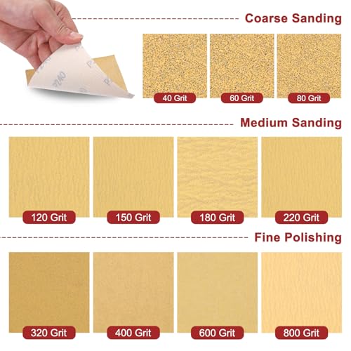 16Pcs Sand Papers 4.5x11Inch 150Grit Alumina Abrasive Hook&Loop Back - size: 4.5 x 11 Inch x 150 Grits