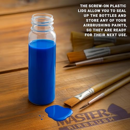 Master Airbrush Pack of 10, TB-009 Empty 3.4 oz (100cc) Plastic Jar Bottles - size: 3.4 Ounces (Pack of 10)