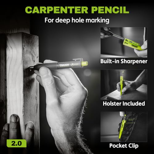Tracer TrueScribe Scribe Tool with Deep Hole Pencil and Sharpener