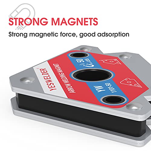 YESWELDER 4-Pc Welding Magnet Set, 50 lb Holding Power Welding Accessories - size: 50lb