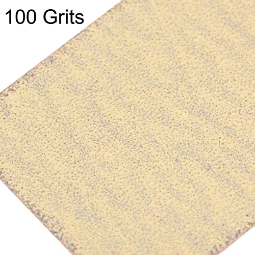 HARFINGTON 50pcs Micro Sander Paper 100 Grit 3.5x1.2 Inch Mini Sanding Sheets Strips Hook Loop Sandpapers for Wood Metal Small Projects Tight Spaces Polish Work - size: 100 Grit