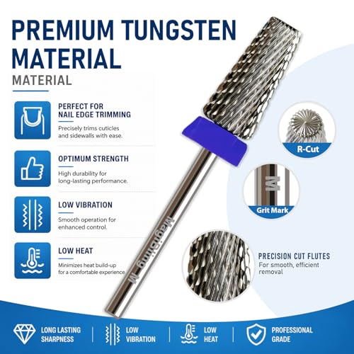 Medium 5-in-1 Large Barrel Nail Drill Bit, 3/32”,Two-way Rotation - color: Original silver, size: Medium