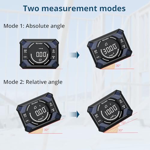 Digital Laser Inclinometer,Rechargeable Magnetic Level ±0.1° Accuracy - color: Digital Laser Inclinometer