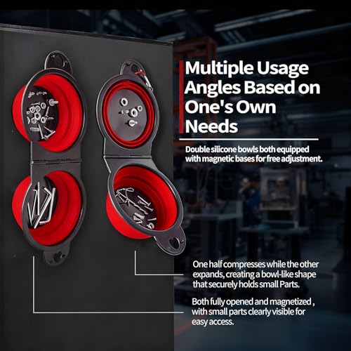 Magnetic Trays, Magnetic Bowl for Screws, Magnetic Tool Tray (red2.0) - style: red2.0