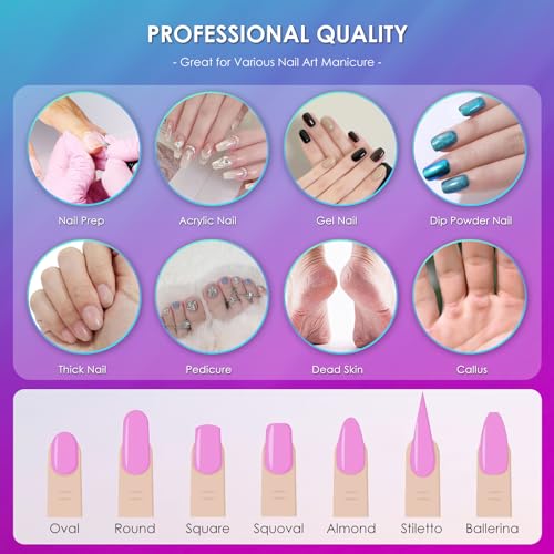 26pcs Nail Drill Bits Set, 3/32inch Professional Ceramic Diamond Safety Bits for Nail Drill, Cuticle Efile Nail Drill Bits, Remover Bits for Acrylic Gel Nail Tech Manicure Pedicure, Home Salon - color: Mixed-26PCS