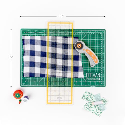 WA Portman 12x18 Fabric Cutting Mat, Quilting Rotary Cutter, Acrylic Ruler - size: 12" x 18"