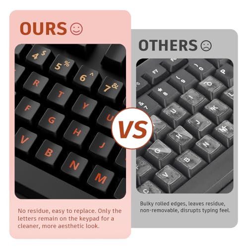 ProElife Gradient Keyboard Letter Stickers with Tweezer, Short, Orange - color: Ombre Orange