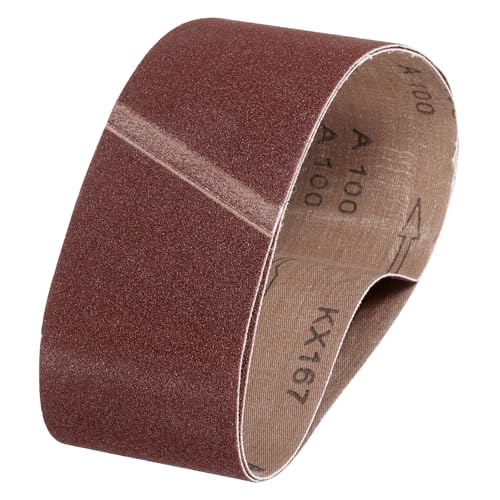HARFINGTON 3 x 21 Inch Sanding Belts, 2 Pcs 100 Grits Aluminum Oxide - size: 3 x 21 Inch(100 Grit)