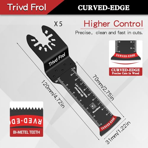 Trivd Frol 10 PCS Extra Long Multi Tool Blades for Wood Plastic Nails Metal - size: 10 PCS 31MM Extra Long