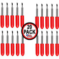 20 Pack - Made in USA - Explore Replacement Blades Compatible Cricut Imagine Explore Air 2 Create Maker 3 Expression 45° Standard Vinyl Fabric Scrapbook Cutting Blades Replacements - color: red/blue USA-made