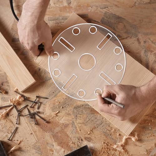 Round Clock Router Template Circle Acrylic Router Template with Clock Dials for Woodworking Drawing Inlay Templates Charcuterie Board Decorative Templates - style: Round Clock