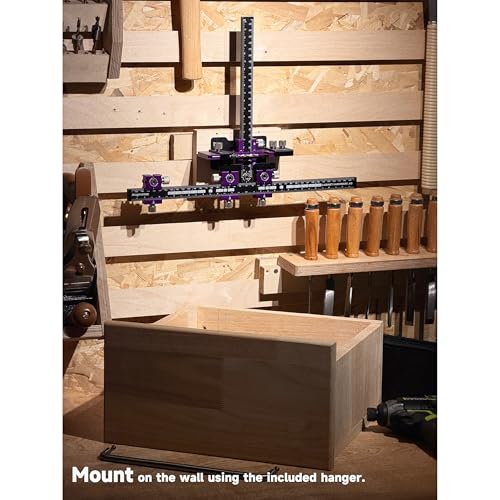 Cabinet Hardware Jig, Cabinet Drawer Pull Jig, Cabinet Pull Template Tool - color: Purple-black