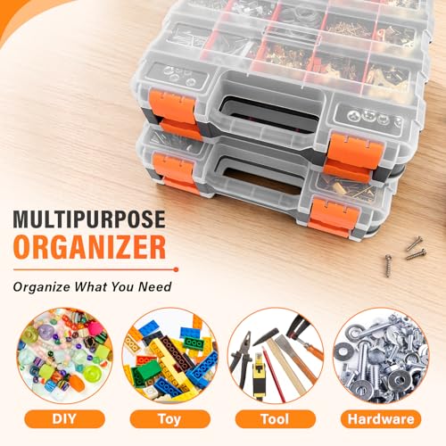 DIYSELF 2 Pack Hardware Organizer, 34-Compartment Small Parts Organizer - size: 2 Pack