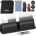 Nicpro Professional Miniature Painting Kit - 25PCS Miniature Paint Brushes Drybrush with Magnetic Painting Handle, Model Paint Brushes for Miniatures, Model, Craft, Acrylic Painting, with Nylon Bag - color: Black