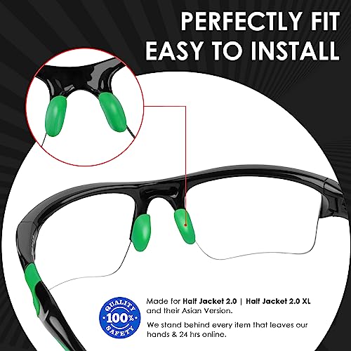 BLAZERBUCK Replacement Nose Pads Nose Piece for Oakley Half Jacket 2.0 OO9144/Half Jacket 2.0 XL OO9154 Sunglass - color: Dark Green