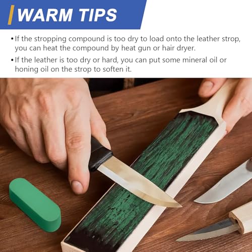 SCOTTCHEN Stropping Compound, 7.4 Oz. Fine Green Buffing Polishing Compound, Leather Strop Compound, Honing Compound for Knife Polishing-3Pack - size: 7.4 Oz. - Green Fine