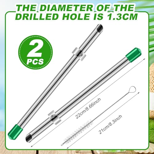 Lasnten 2 Pack Straw Hole Puncher for Plastic Lids Drinks,8.7 Inch,Green - color: Green, size: 8.7 Inch