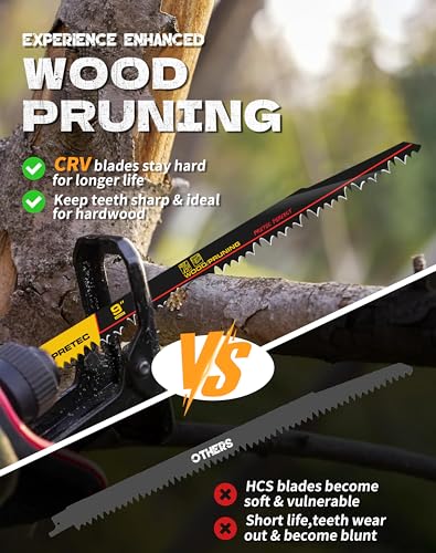 9 Inch Wood Pruning Reciprocating Saw Blades for Tree Trimming, 25 PCS/5TPI - size: 9 INCH (25 PCS)