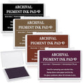 MotiMind 4 Pcs Archival Pigment Waterproof Ink Pad for Stamps, Colorful - color: Colorful