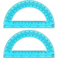 Zonon 2 Pcs 6 Inch Plastic Protractor 180° Math Protractors, Blue - color: Blue