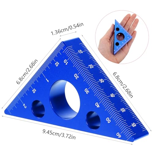 Ymapinc High-Precision Thickened Triangle Ruler Layout Measuring - color: Blue