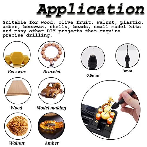Dianrui 60 PCS Micro Drill Bit Set & Pin Vise Hand Drill, 0.3-3.5mm - style: 60 set