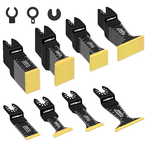 AMZBSAW 50PCS Titanium Metal Cutting Blades for Wood, Nails & Plastic - style: C-50 PCS