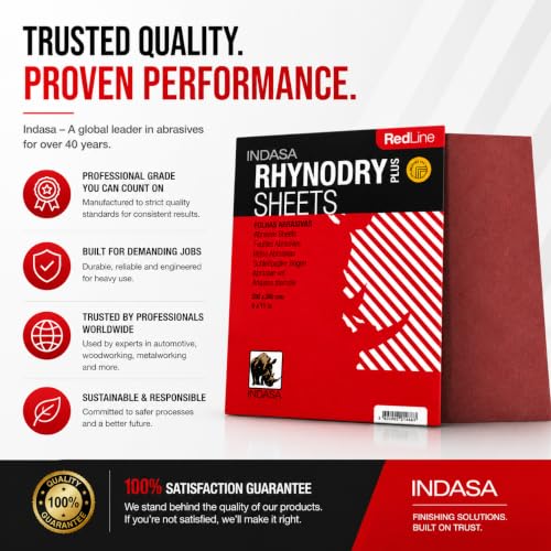 Buy Indasa Red Line Rhynodry Heavy Duty Sanding Sheets, 5 Series (5-1200) - style: 5-1200