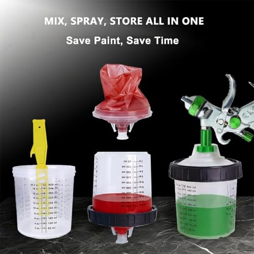 40Pcs 20oz(600ml) Disposable Paint Cups for HVLP/LVLP Automotive Spray Gun - color: 600ML & 40PCS