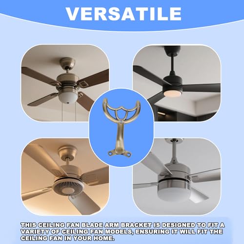 lasuroa Ceiling Fan Blades Arms Replacement, 52" Ceiling Fan Blade Mounting Bracket Support Holders Replacement Parts for Repairing and Installing (Antique Bronze Finish) - color: antique bronze finish