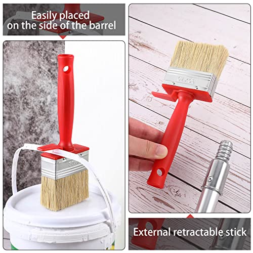 Hoolerry 3 Pcs Deck Stain and Sealer Block Paint Brushes for Wood Heavy Duty Brush Paint Brushes for Walls Applicator for Painting Staining Decking Fence (3",4",6") - size: 3", 4", 6"