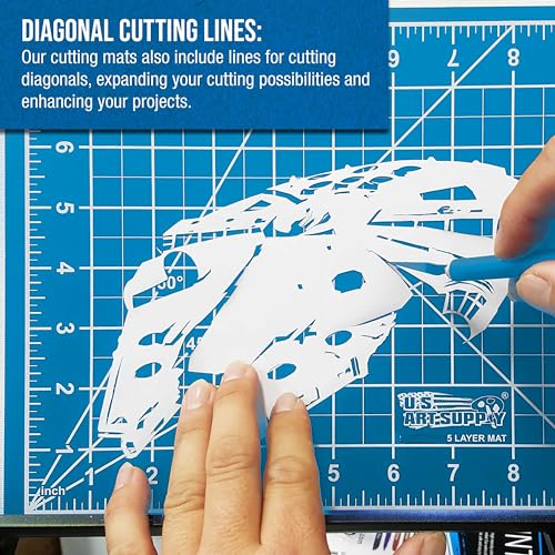 U.S. Art Supply 18"x24" Self-Healing Cutting Mat 5-Ply Pink/Blue - color: Pink/Blue