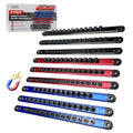 EACELIY 9PCS 1/4, 3/8, 1/2 Magnetic Socket Holder Organizer Set,ABS Tools-Socket Holder,Tool Box Drawer, Tool Cart, Garage Organization,Hold 120 PCS Size Sockets - size: 1/4, 3/8, 1/2 inch