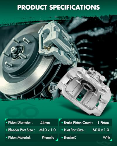SCITOO 18B4854 18B4855 Rear Left & Right Disc Brake Calipers With Bracket - size: Rear[18B4854 & 18B4855]Silver