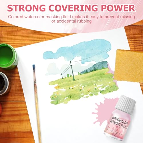 WANJAO 30MLMasking Fluid for Watercolor Painting Fast Drying Easy Peel Use - color: Red