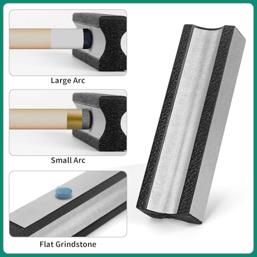 Vefungyan Billiards Pool Cue Tips Shaper: 2pcs Multifunctional Pool Stick Rapid Repair Tool and Polish Sandpaper Accessories