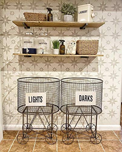 Cutting Edge Stencils Star Tile Stencil - Large Floor Stencils for Painting - Reusable Mylar Floor & Wall Paint Stencil - DIY Home Makeover Decor (Medium 8x8) - size: Medium (8"x8")