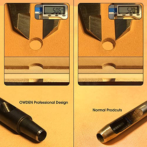 OWDEN Professional 6Pcs Leather Hollow Punch Set, 1.0-5.0mm,Slim Style.