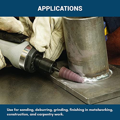 Benchmark Abrasives Aluminum Oxide Tapered Sanding Cartridge Rolls for Blending Deburring Polishing Sanding Metals, Rotary Sander - Drill & Die Grinder Abrasives (10 Pack)(1/2" x 1-1/2", 120 Grit) - size: 1/2" x 1-1/2", style: 120 Grit