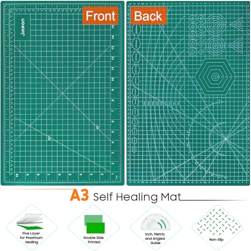 5 Pack Self Healing Sewing Mat, JIARON 12'' x 18'' Cutting Mats for Crafts, Double Sided 5 Layers Craft Cutting Mat for Sewing, Crafts, Scrapbooking Mat. - color: 5PCS