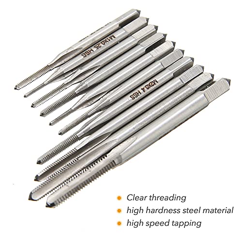 10pcs Micro Taps Bit Small Hand Screw Thread Taps M1-M3.5 with Tap Wrench