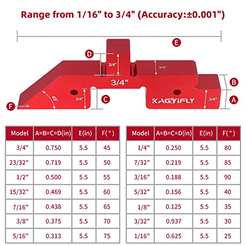 Setup Blocks Woodworking, 14pcs Aluminum Setup Blocks Height Gauge Set for Router Table Saw and Angle Measure Set up (Each Setup Bars has Different Thickness) - style: 14 Pcs