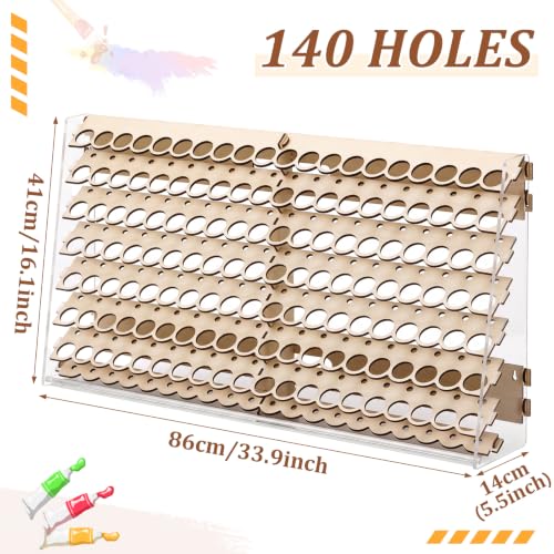 Colingmill 140 Holes Wooden Paint Rack for 2 oz Dropper Bottles - size: 59 ml, style: 140 Holes
