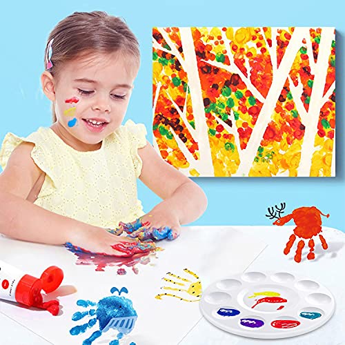 10Ps Paint Tray Palette,Plastic Round Pallet for Kids or Pupils to Painting - color: 10pcs