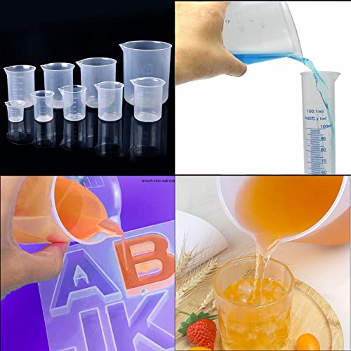 10 PCS 150ml Resin Mixing Cups, Liquid Measuring Cups, Plastic Beaker, Graduation Epoxy Resin Cups for Resin Epoxy Paint Food, Lab Use - size: 150ml 10pcs