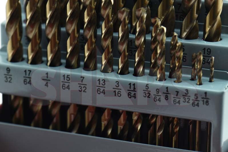 Shars 1/16-1/2" by 64ths M35 Cobalt Straw Finish Jobber Drill Set (29 PCS) 404-2260C P - size: 1/16-1/2", style: 29 pcs Cobalt