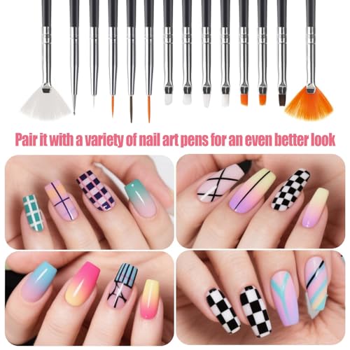 Artdone 32pcs Nail Art Brushes Tools Set Dotting Tools for Gel Polish - color: 32 Pcs
